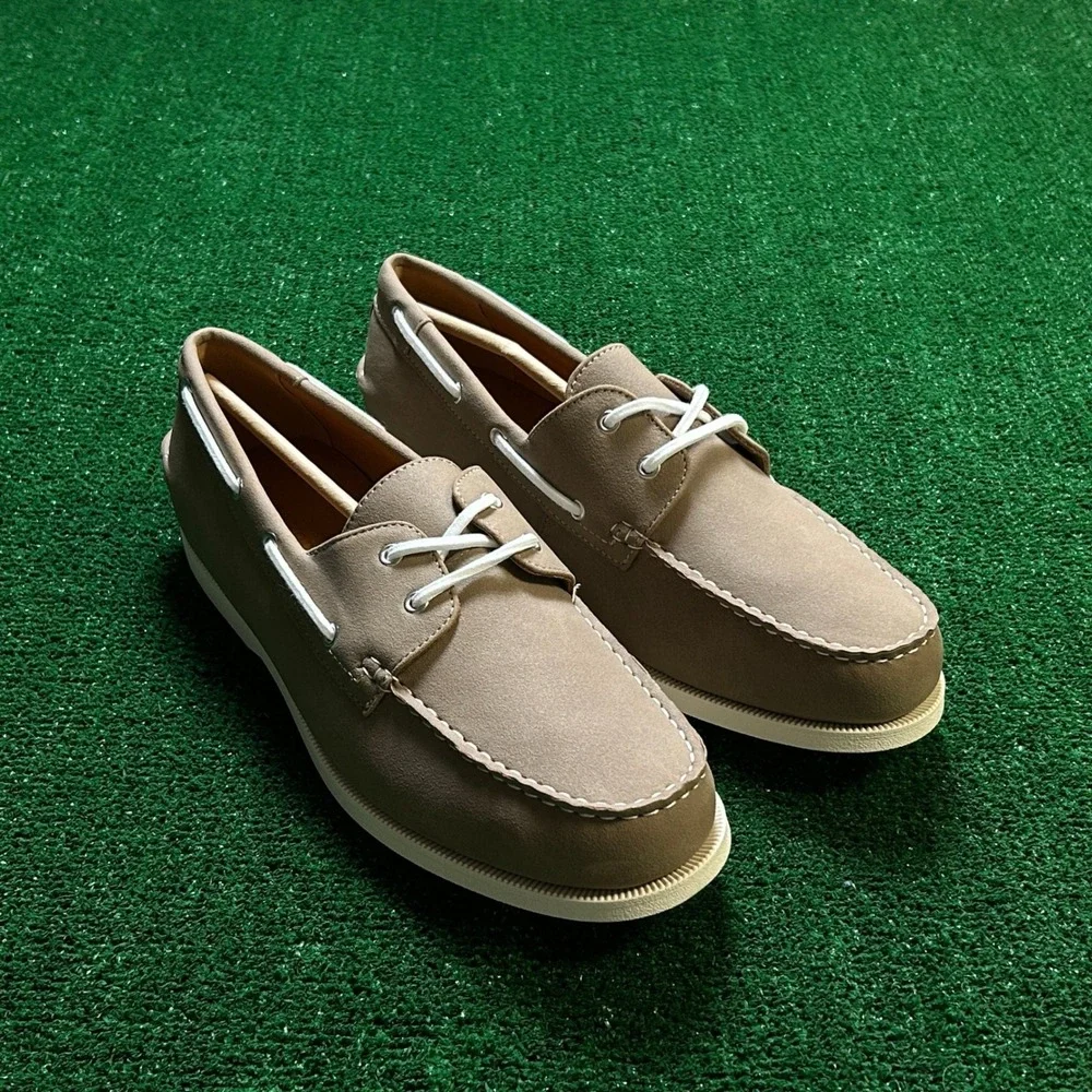 Club Room Elliot Boat Shoes Taupe Nautical Casual Loafers Mens Size 11M